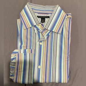 Banana Republic French cuff fancy multi coloured striped dress shirt 16 / 16.5